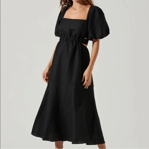 knee length dresses for ladies Astr The Label Opal Dress in Black main image 1